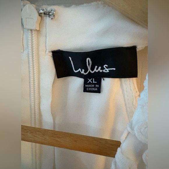 Lulus NWT size XL white lace halter skater dress lovers game - Picture 6 of 12